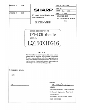 LQ150X1DG16 Datasheet PDF Sharp Electronics