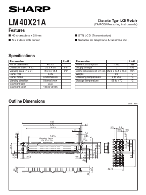 LM40X21A Datasheet PDF Sharp Electronics