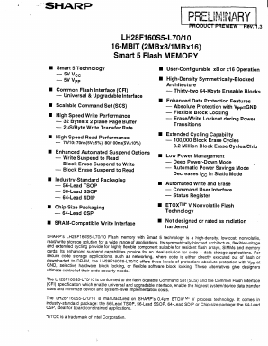 LH28F160S5 Datasheet PDF Sharp Electronics