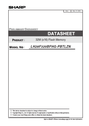 LH28F320BFHG-PBTLZN Datasheet PDF Sharp Electronics
