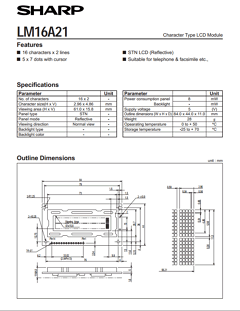 LM16A21 Datasheet PDF Sharp Electronics