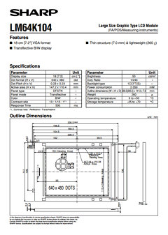 LM64K104 Datasheet PDF Sharp Electronics