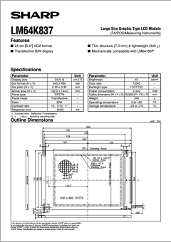 LM64K837 Datasheet PDF Sharp Electronics