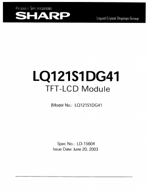 LQ121S1DG41 Datasheet PDF Sharp Electronics