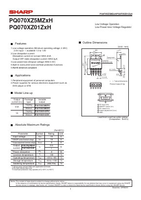PQ070XZ01ZPH Datasheet PDF Sharp Electronics