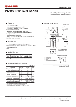 PQ025EF01SZH Datasheet PDF Sharp Electronics
