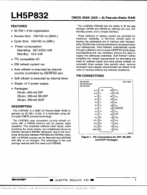 LH5P832 Datasheet PDF Sharp Electronics