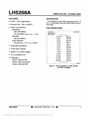 LH5268A-10LL Datasheet PDF Sharp Electronics