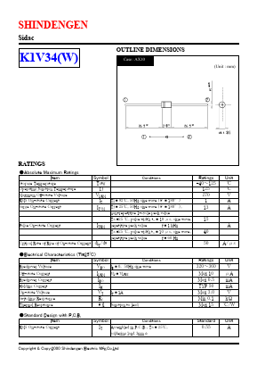 K1V34W Datasheet PDF Shindengen