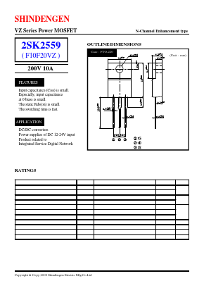 K2559 Datasheet PDF Shindengen