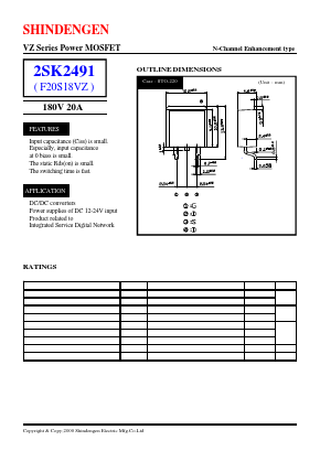 2SK2491 Datasheet PDF Shindengen
