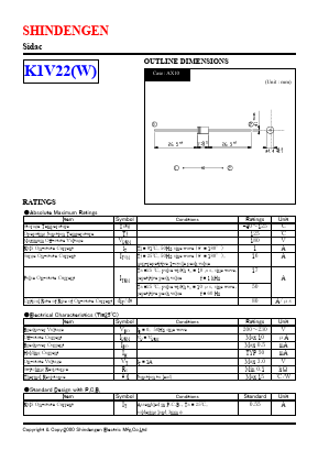 K1V22W_00 Datasheet PDF Shindengen