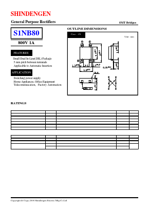 S1NB80 Datasheet PDF Shindengen