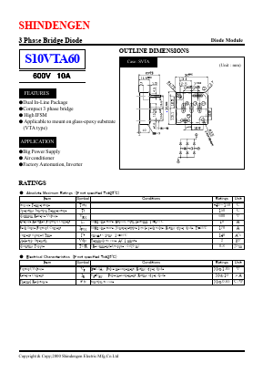 S10VTA60 Datasheet PDF Shindengen