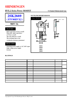 2SK2669 Datasheet PDF Shindengen