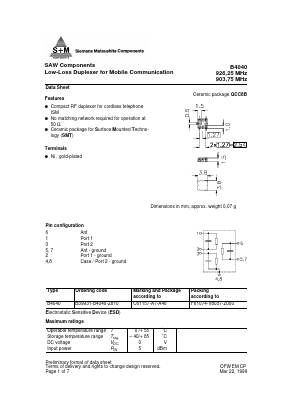 C61157-A7-A46 Datasheet PDF Siemens AG