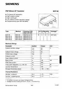 BCP69-25 Datasheet PDF Siemens AG