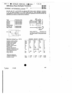 BD875 Datasheet PDF Siemens AG