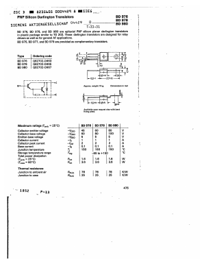 BD976 Datasheet PDF Siemens AG