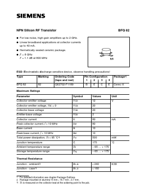 BFQ82 Datasheet PDF Siemens AG