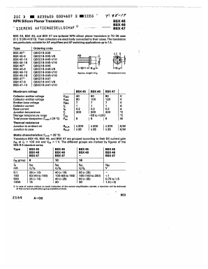 BSX46 Datasheet PDF Siemens AG