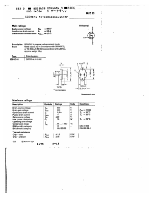 BUZ83 Datasheet PDF Siemens AG