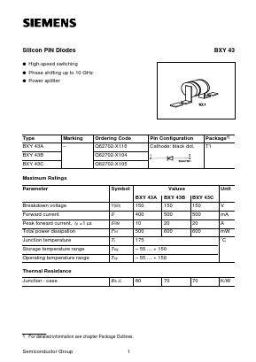 BXY43 Datasheet PDF Siemens AG