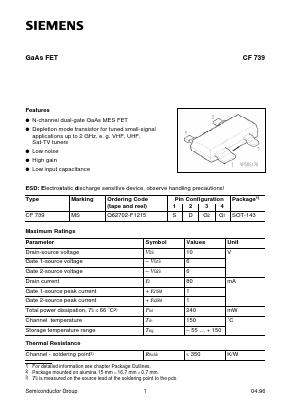 CF739 Datasheet PDF Siemens AG