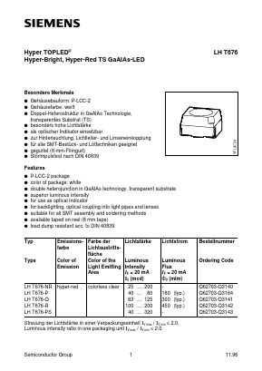 LHT676-Q Datasheet PDF Siemens AG