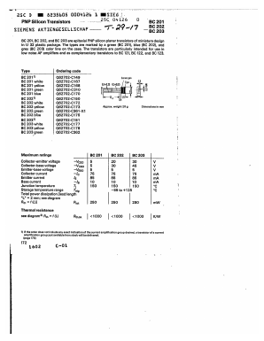 BC203 Datasheet PDF Siemens AG