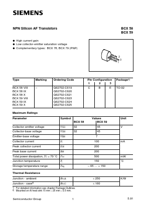 Q62702-C620 Datasheet PDF Siemens AG