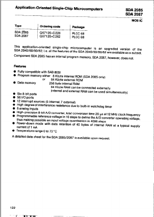 SDA2087 Datasheet PDF Siemens AG