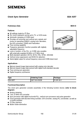 SDA9257 Datasheet PDF Siemens AG