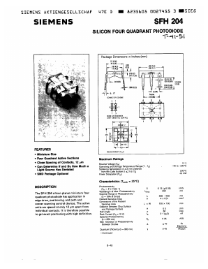SFH204 Datasheet PDF Siemens AG