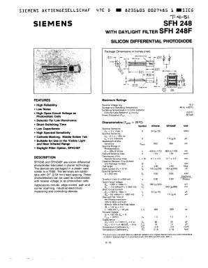 SFH248F Datasheet PDF Siemens AG