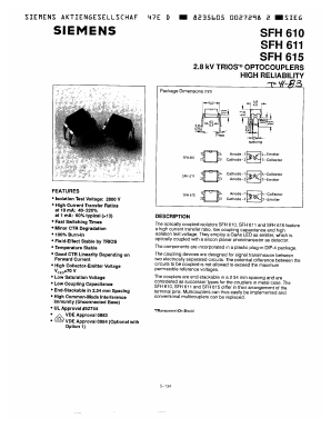 SFH610-3 Datasheet PDF Siemens AG