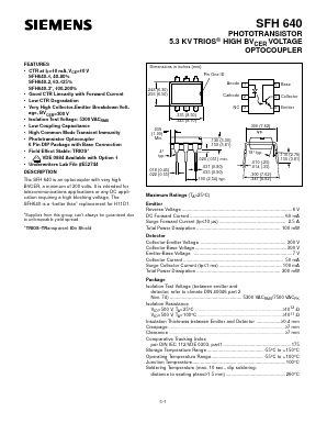 SFH640-3 Datasheet PDF Siemens AG