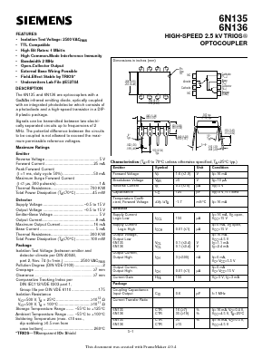 6N135 Datasheet PDF Siemens AG