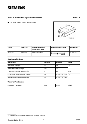 BB419 Datasheet PDF Siemens AG