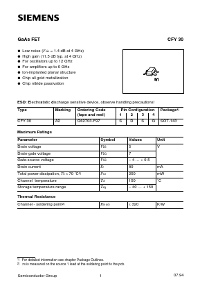 CFY30 Datasheet PDF Siemens AG