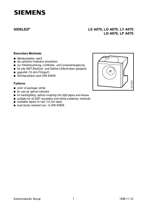 LGA670-K Datasheet PDF Siemens AG