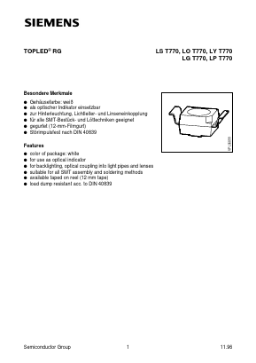 LPT770 Datasheet PDF Siemens AG