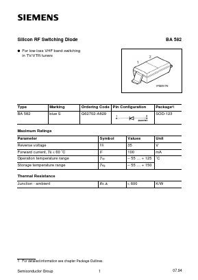 BA582 Datasheet PDF Siemens AG