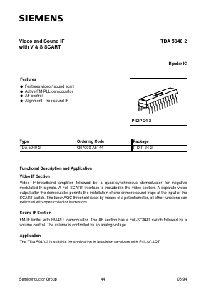 TDA5940-2 Datasheet PDF Siemens AG