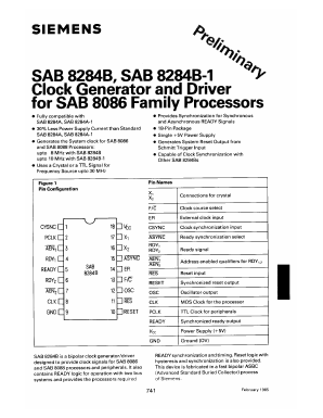 SAB8284B-1-P Datasheet PDF Siemens AG