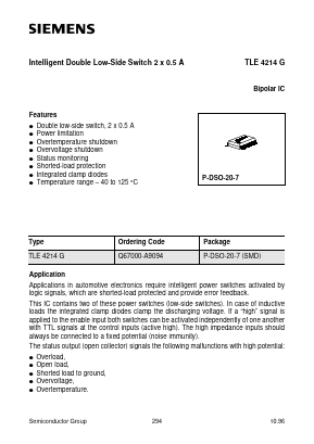 TLE4214G Datasheet PDF Siemens AG