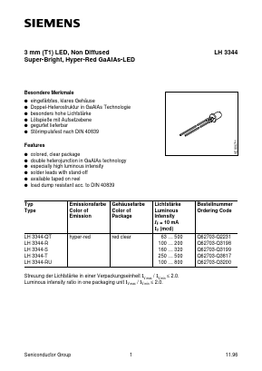 LH3344-QT Datasheet PDF Siemens AG