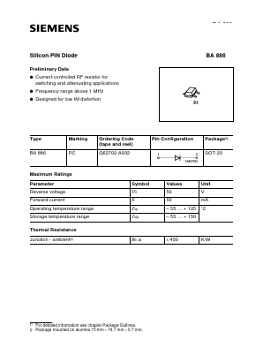 BA886 Datasheet PDF Siemens AG