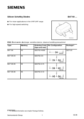 BAT68-06 Datasheet PDF Siemens AG
