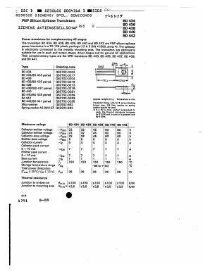 BD442 Datasheet PDF Siemens AG